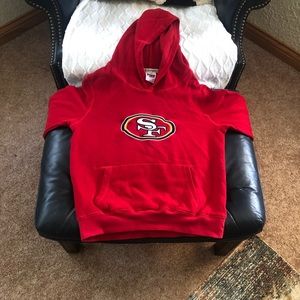 NFL pink small women’s embroidered 49ers hoodie red  NWOT